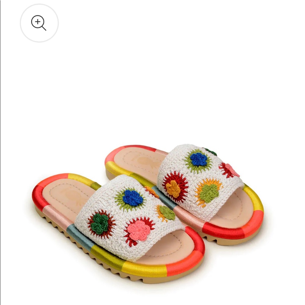 Farm Rio Sunset Crochet Slide Sandal